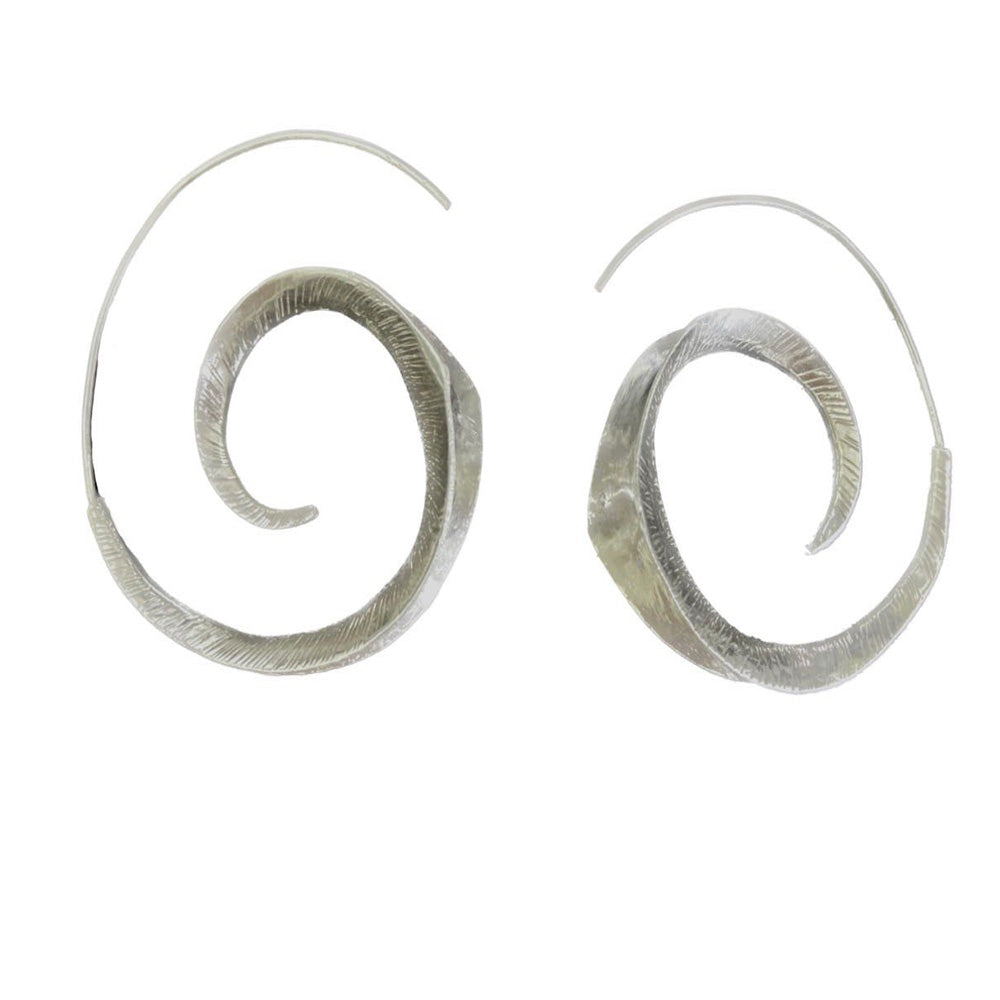 Balance and Energy Flow Spiral of Purity Earrings Handcrafted Silver Swirl