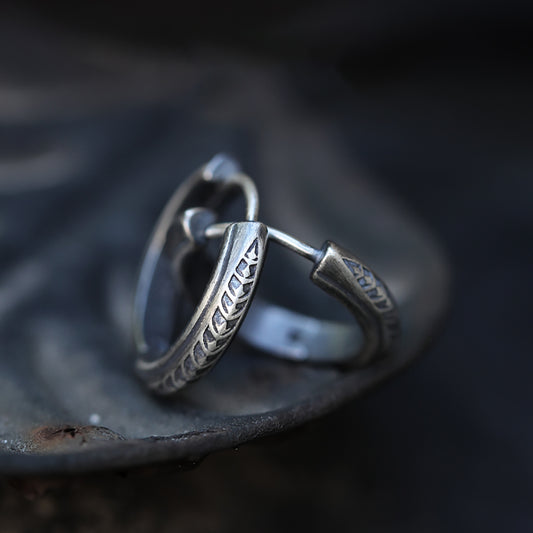 Guardian Shield Handcrafted Silver Earrings