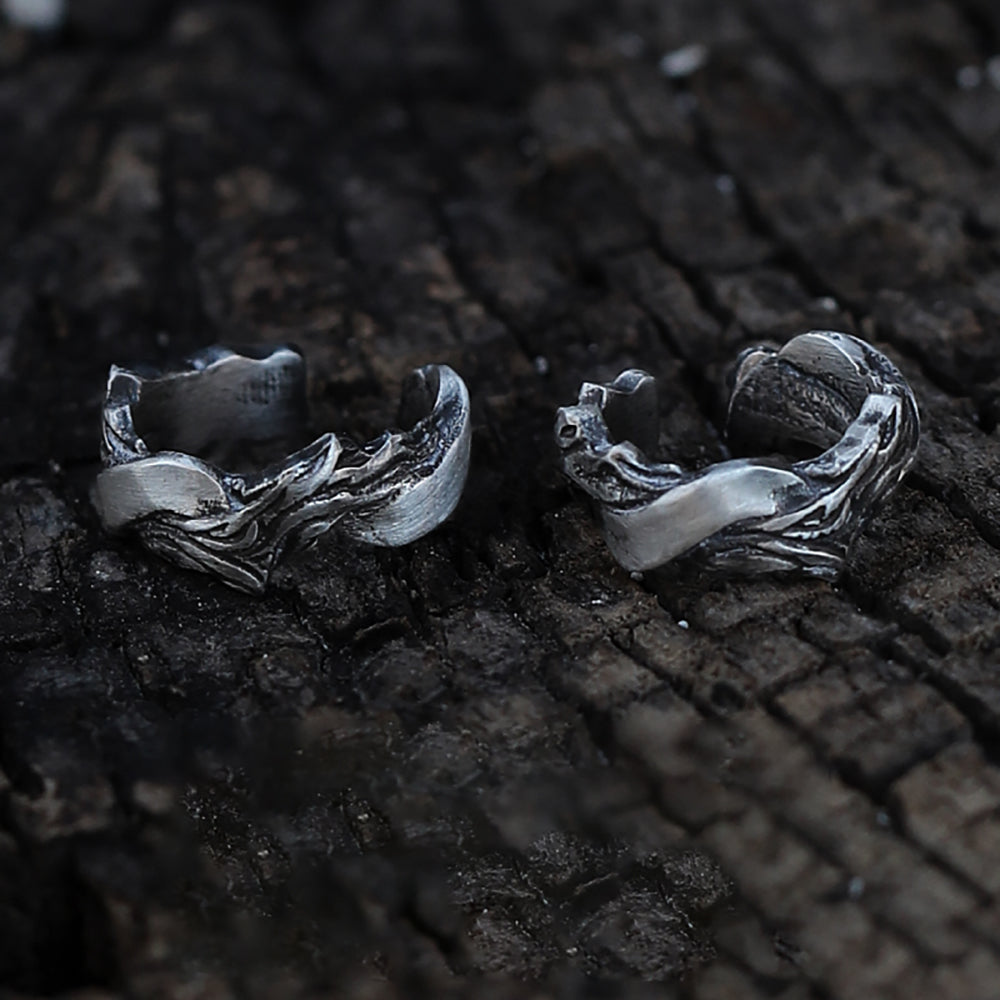 Guardian Waves Handcrafted Silver Earrings