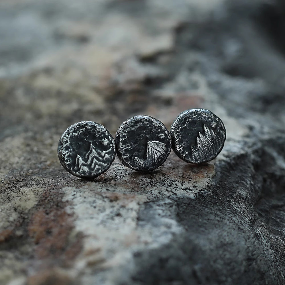 Mountain Guardian Silver Stud Earrings