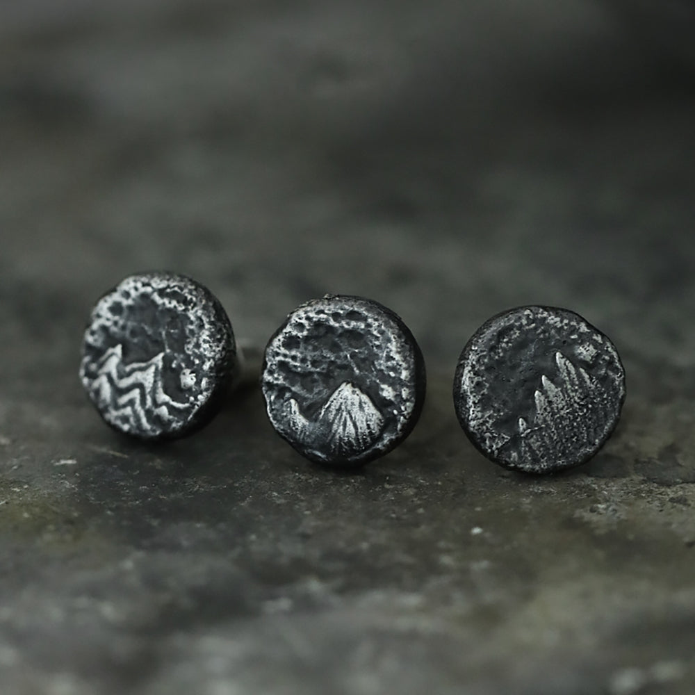 Mountain Guardian Silver Stud Earrings