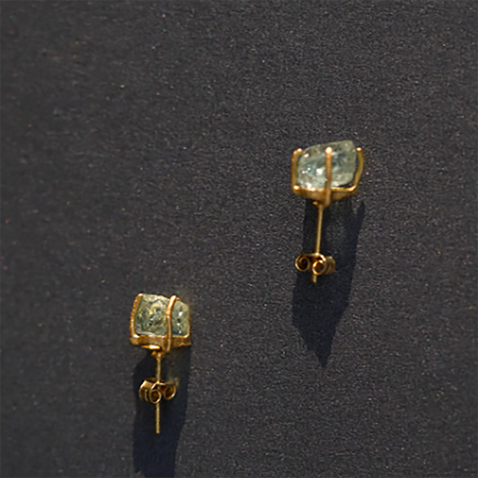 Eternal Reflection Aquamarine Gold Earrings