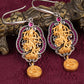 Golden Majesty Silver Drop Earrings Handcrafted for Wealth and Divine Protection