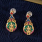 Divine Guardian Silver Drop Earrings Handcrafted with Vibrant Gemstones