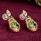 Divine Guardian Silver Drop Earrings Handcrafted with Vibrant Gemstones