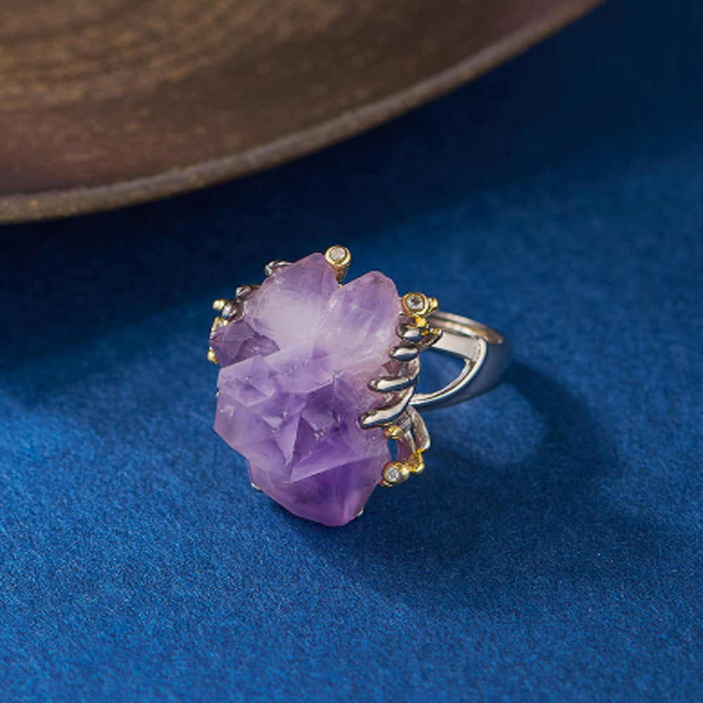 Amethyst Crown Spirit Ring Sterling Silver