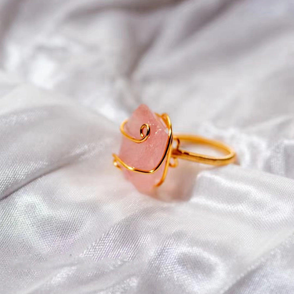 Embrace of the Heart Rose Quartz Rings