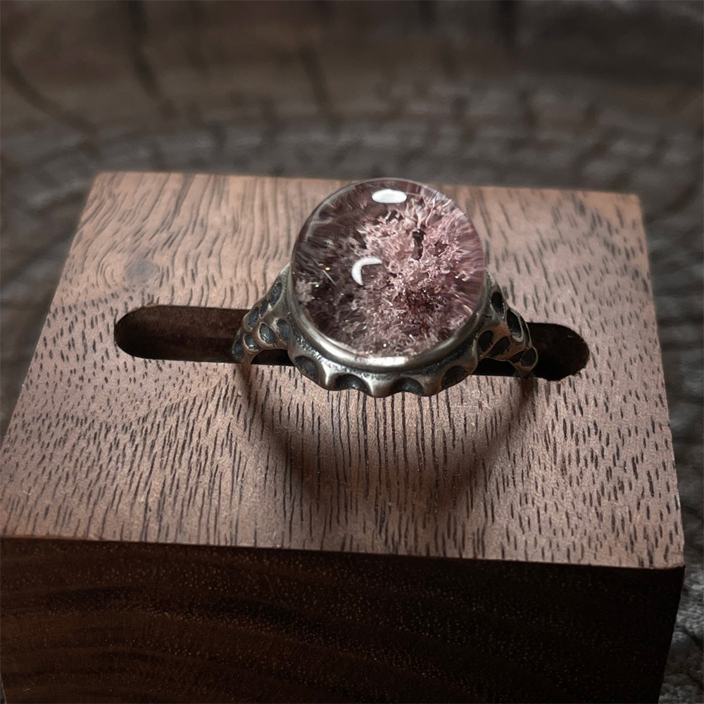 Lover's Whisper Rose Quartz Ring in Sterling Silver