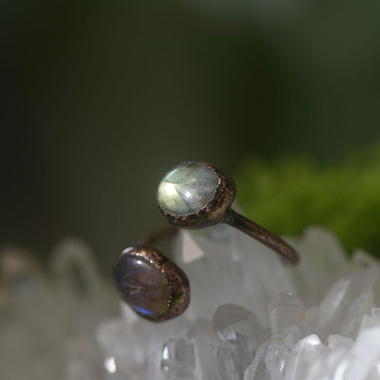 Barrier of Tranquility Labradorite Rings