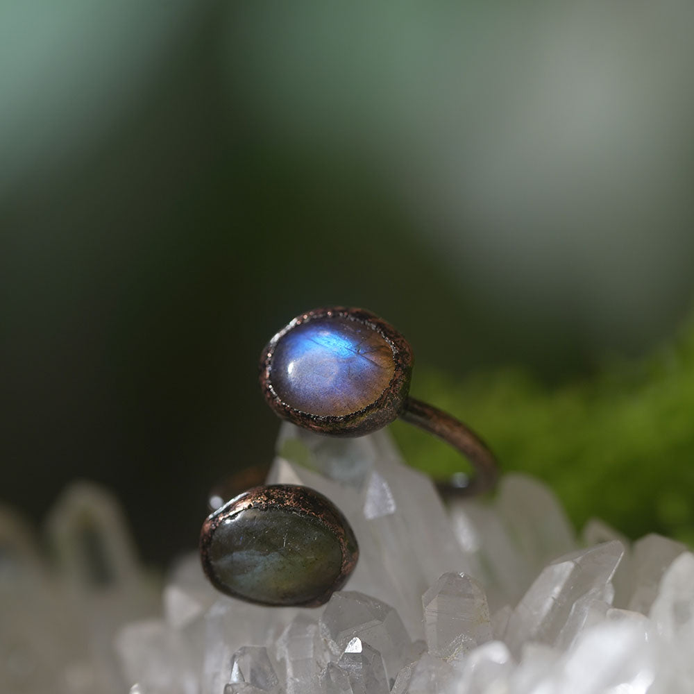 Silver Labradorite Rings