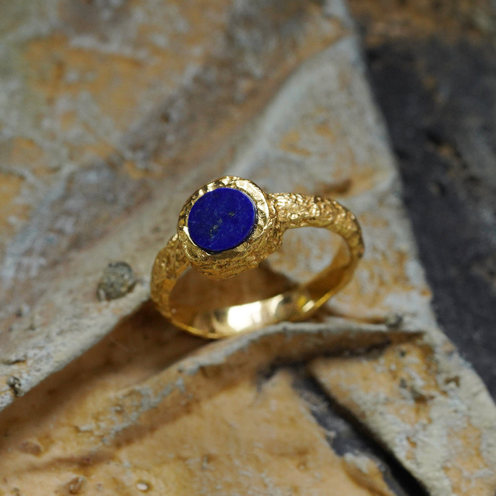 Blue Lapis Lazuli & Sterling Silver Statement Ring