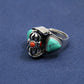 Lucky Dawn Embrace Turquoise Coral Sterling Silver Rings