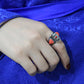 Lucky Dawn Embrace Turquoise Coral Sterling Silver Rings