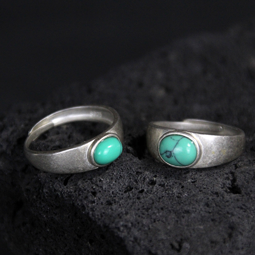 Wealth Harmony Turquoise Sterling Silver Rings