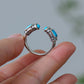 Open Wealth Visible Turquoise Ring Sterling Silver Vintage Design