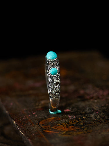 Harmonizing Turquoise Silver Filigree Ring