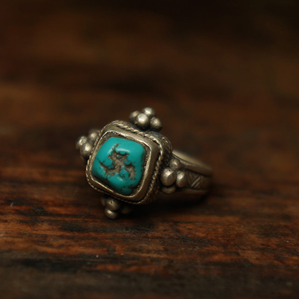 Unity Wealth Harmony Turquoise Silver Rings