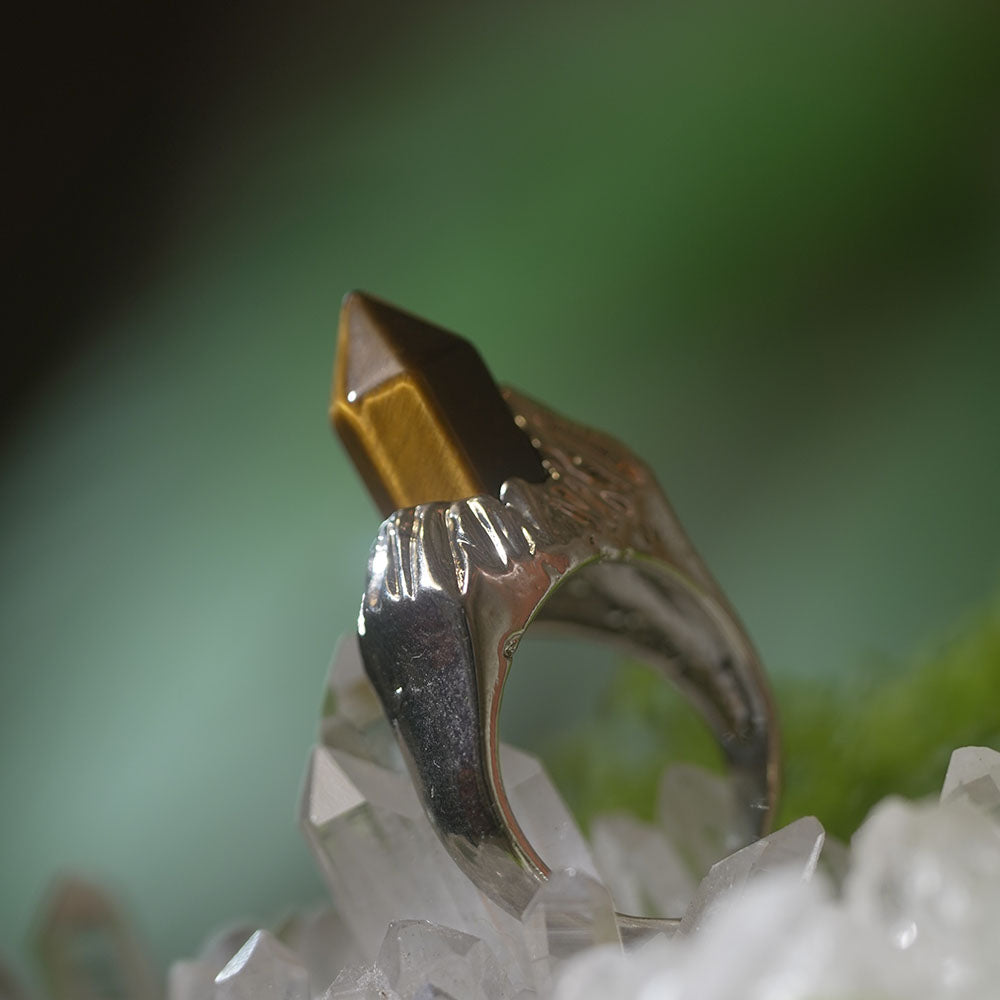 Sufficient Wealth Wrap Tiger's Eye Rings