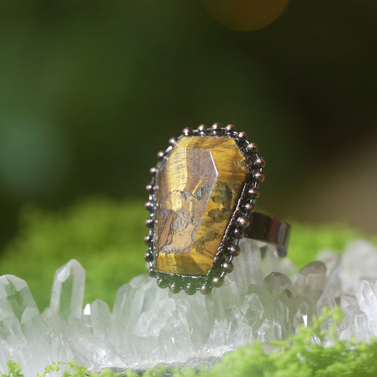 Infinite Wealth Reach Tiger's Eye Rings