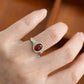 Eternal Embrace Red Agate Silver Rings