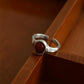 Eternal Embrace Red Agate Silver Rings