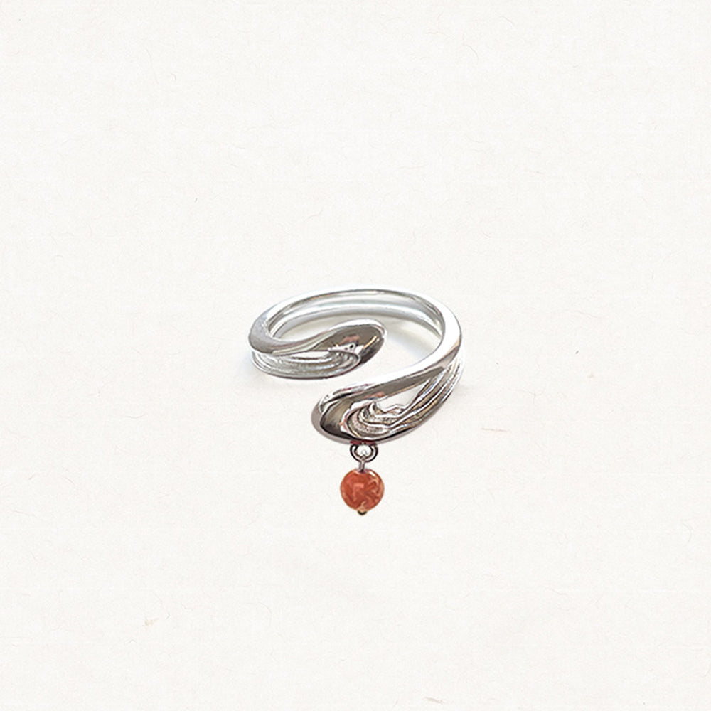 Eternal Embrace Red Agate & Gold Plated Love Ring