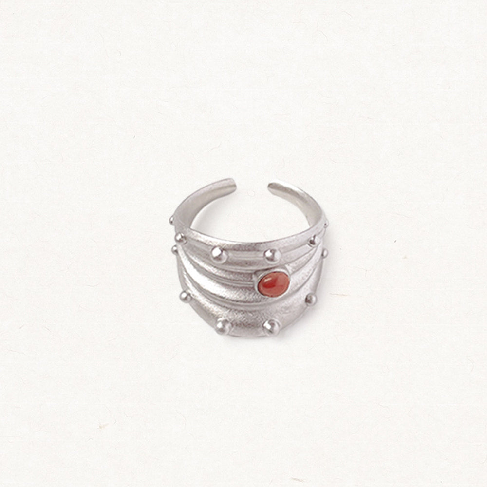 Eternal Love Red Agate Gold Plated Ring