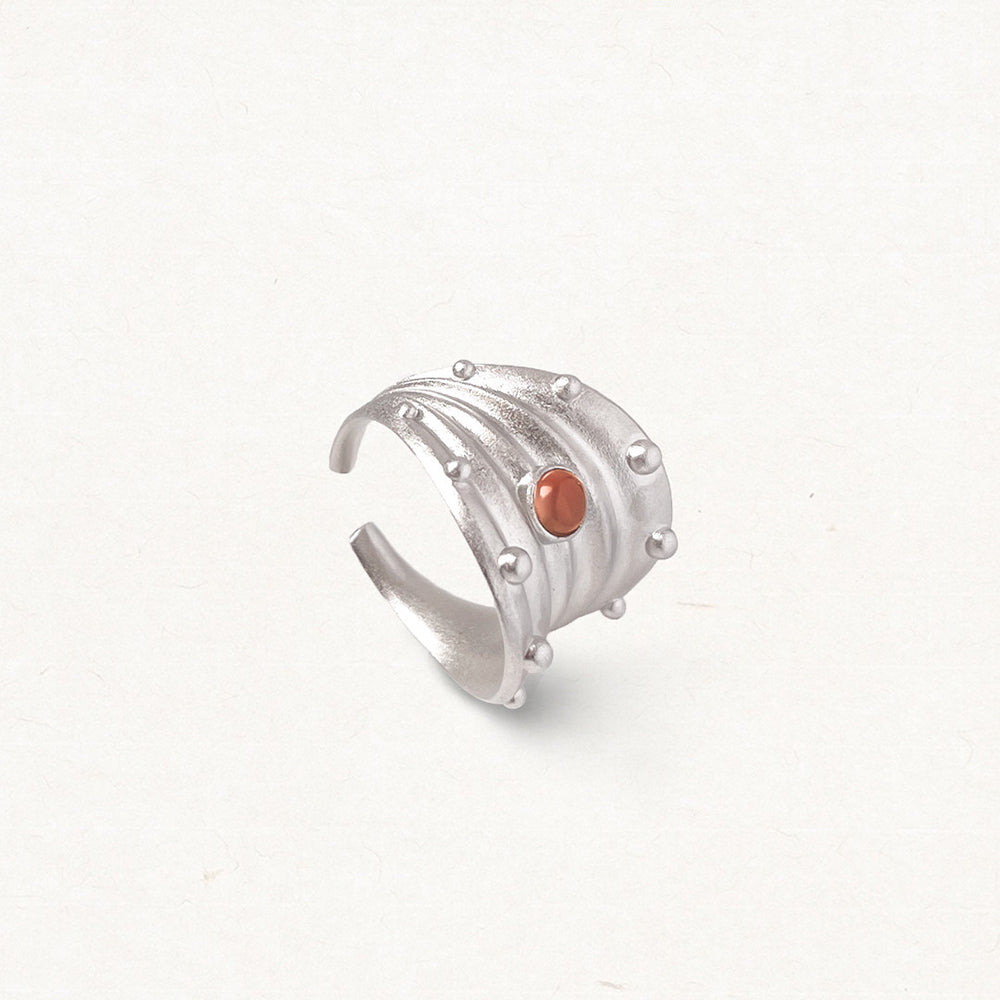 Eternal Love Red Agate Gold Plated Ring