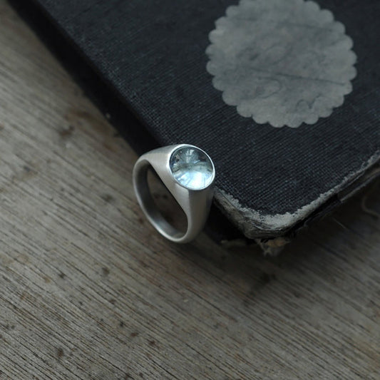 Calming Essence Aquamarine Silver Rings