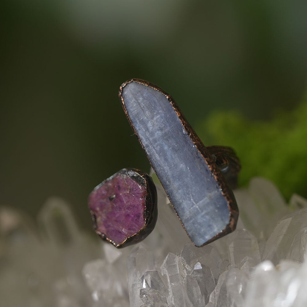 Silent Radiance Blue Crystal Rings