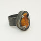 Prosperity Flame Amber and Turquoise Ring