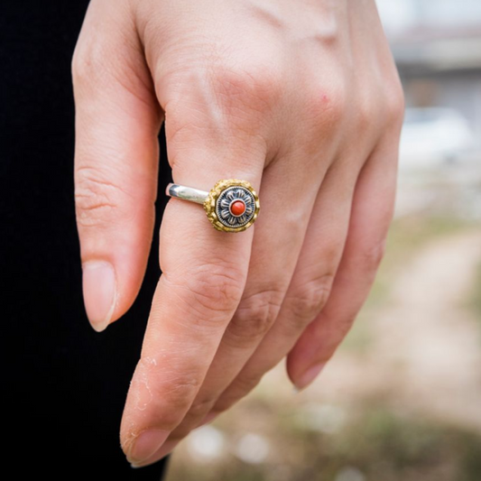 Divine Radiance Brass Lotus Ring