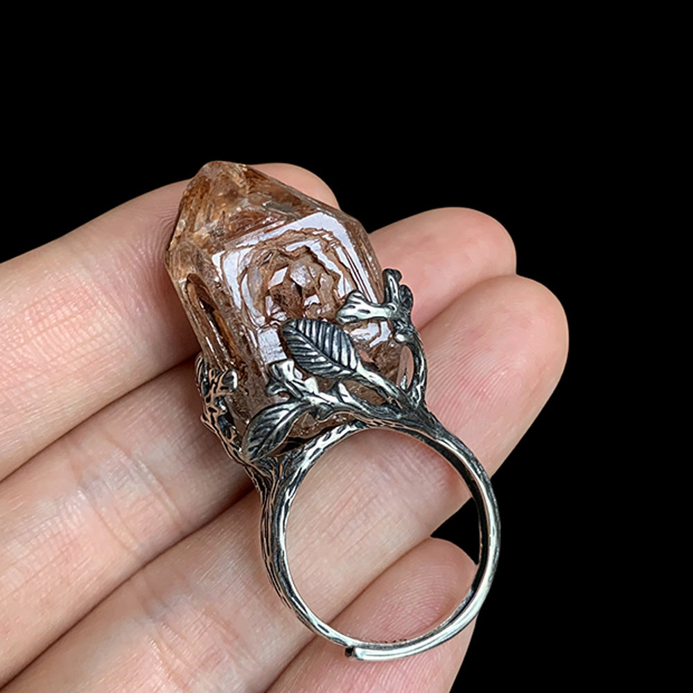 Primordial Essence Skeleton Crystal Ring