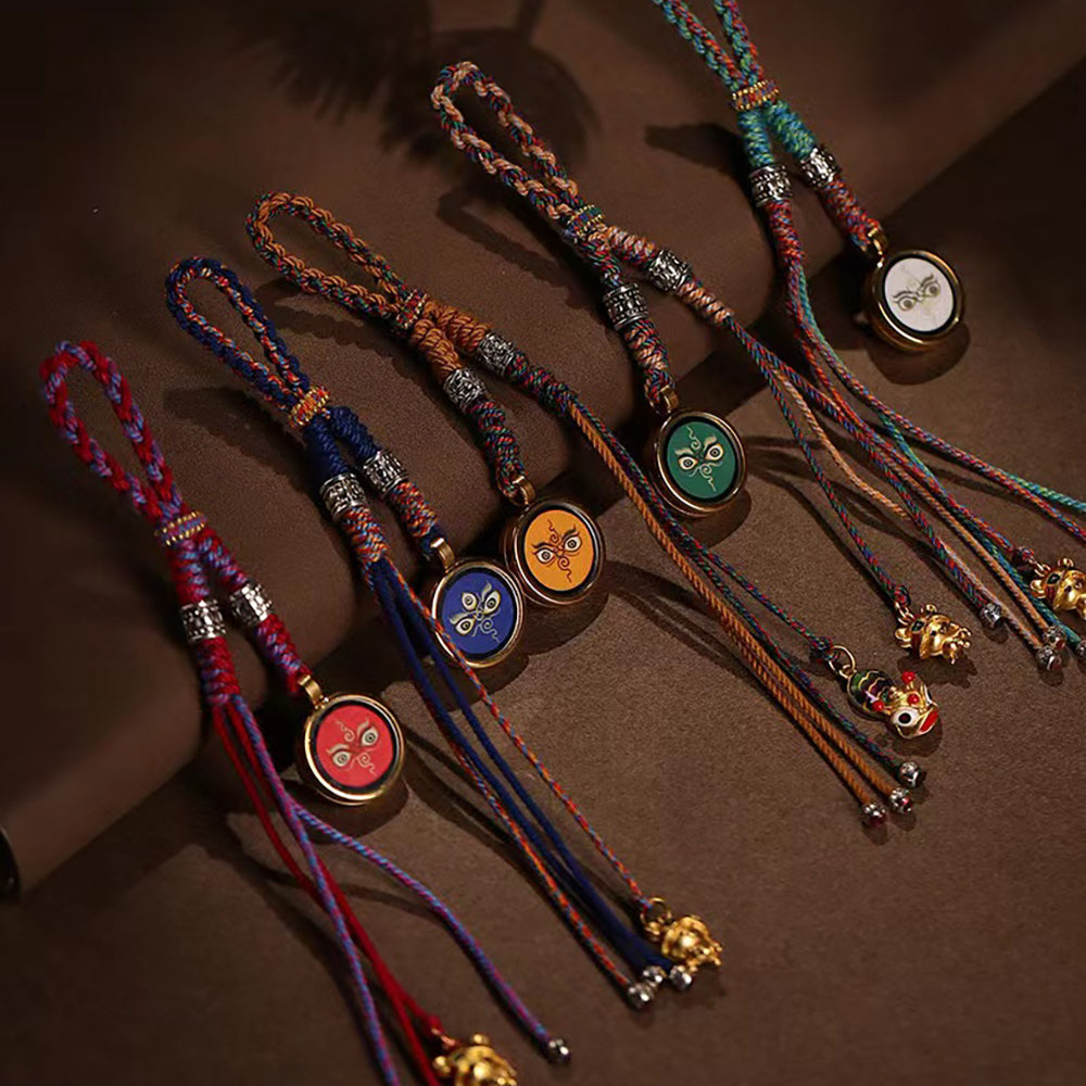 Fortune Guardian Keychain with Tibetan Five-Colored Cord Keychains