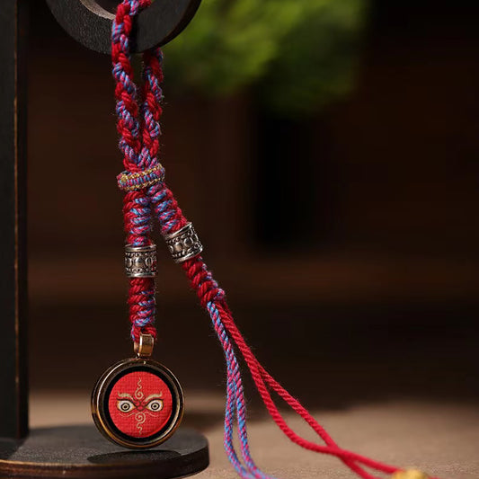 Fortune Guardian Keychain with Tibetan Five-Colored Cord Keychains