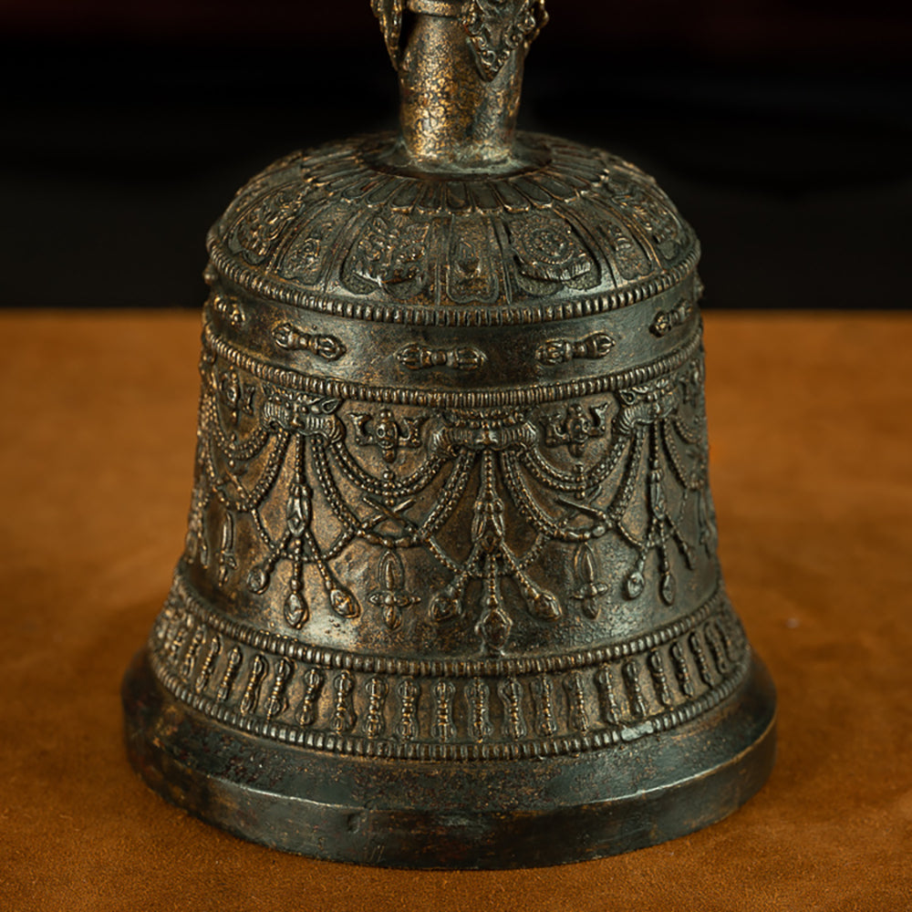 Ming Dynasty Tibetan Antique Vajra Bell Ritual Artifact from Sera Monastery