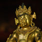 Yellow Dzambhala Statue – Purple Zilima Copper Wealth Sculpture