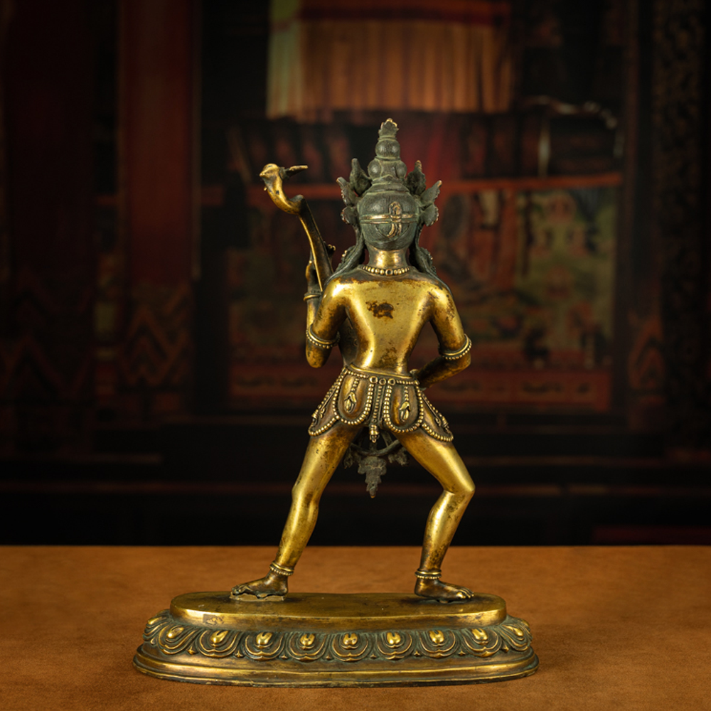 Protective Energy Copper Saraswati Buddha Statue