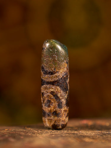 Agate “Three-Eyed Treasure Canopy” Dzi Bead