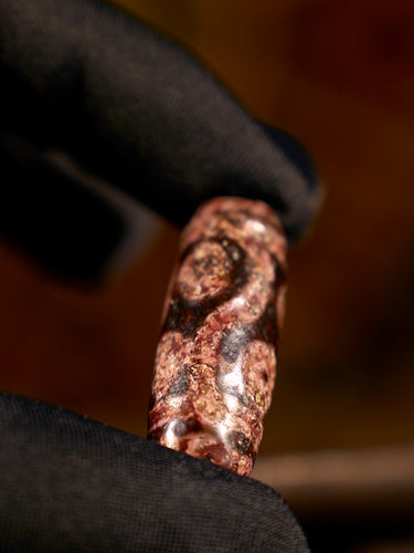 Agate “Buddha Heart Four-Eyed” Dzi Bead