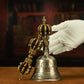19th Century Tibetan Ritual Bell and Vajra - Copper 9-Prong Thunderbolt Protection Bell