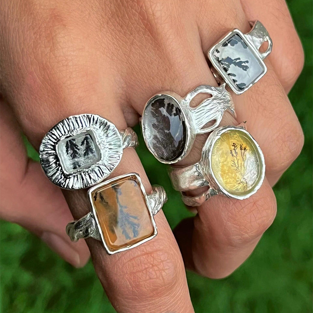 Shield of Light Citrine Protection Sterling Silver Crystal Rings