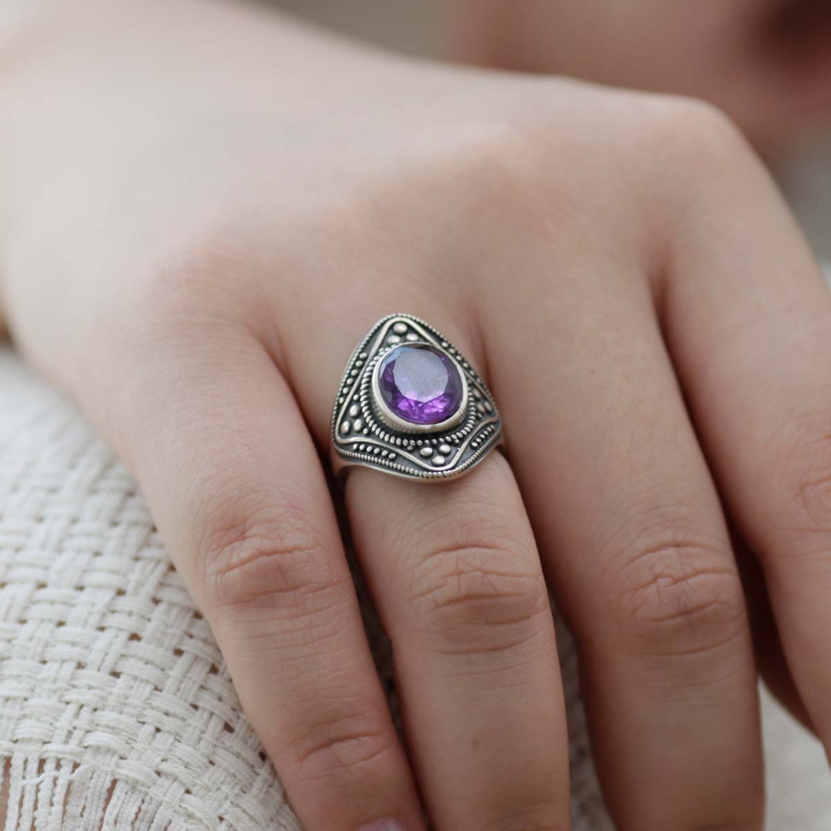 Spiritual Energy Amethyst Rings