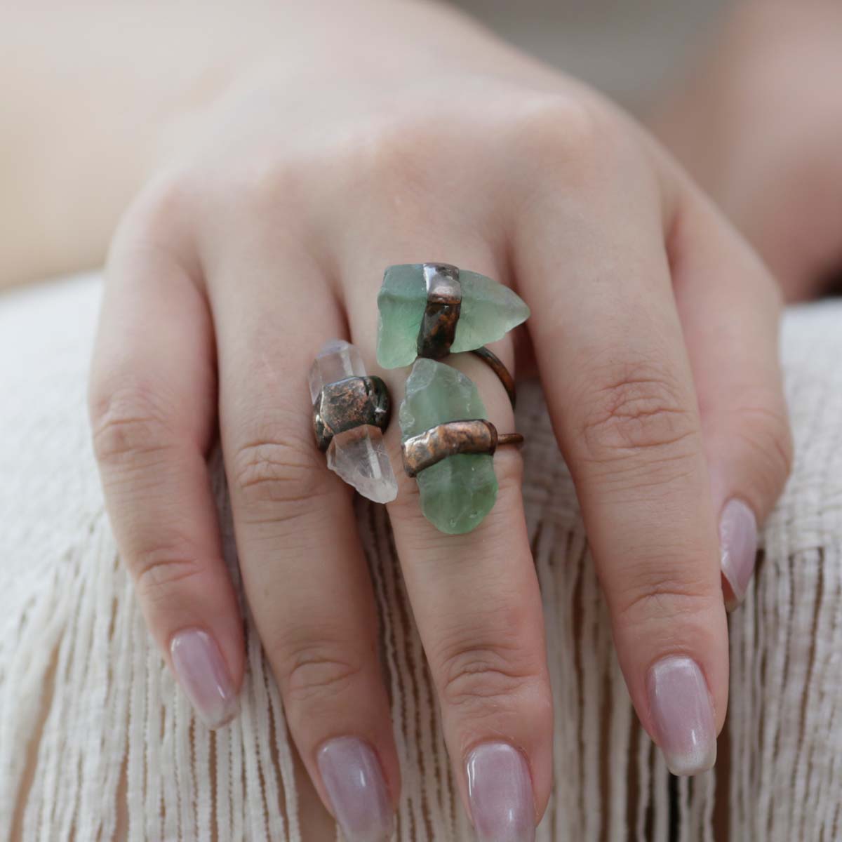 Healing Energy Fluorite Rings