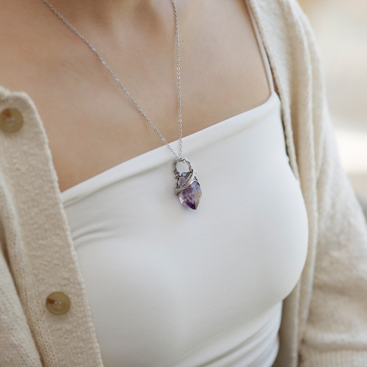 Spiritual Path Enlightenment Amethyst Pendants