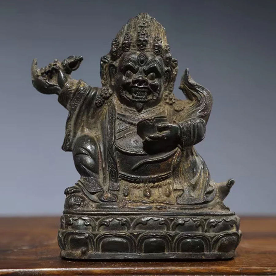 Mahakala MAGIC Tibetan Bronze Statue for Eliminating Diseases puretibetan