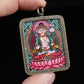 Mahasthamaprapta Tibetan Thangka Pendant with the Eight Auspicious Tibetan Signs Shell puretibetan