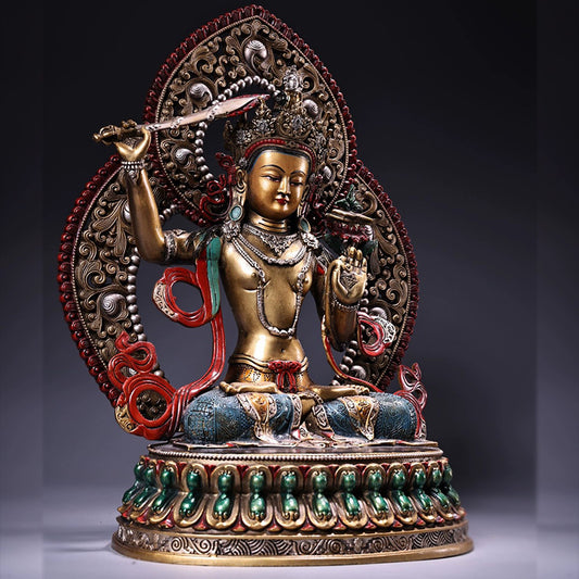 Manjushri AWAKENING Tibetan Statue for Eliminating Weakness puretibetan