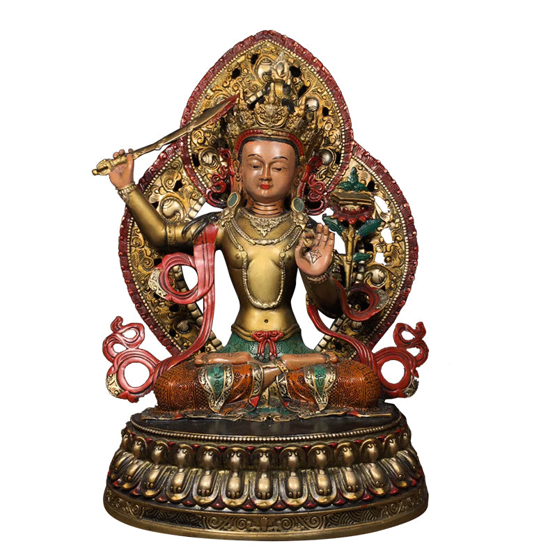 Manjushri AWAKENING Tibetan Statue for Eliminating Weakness puretibetan