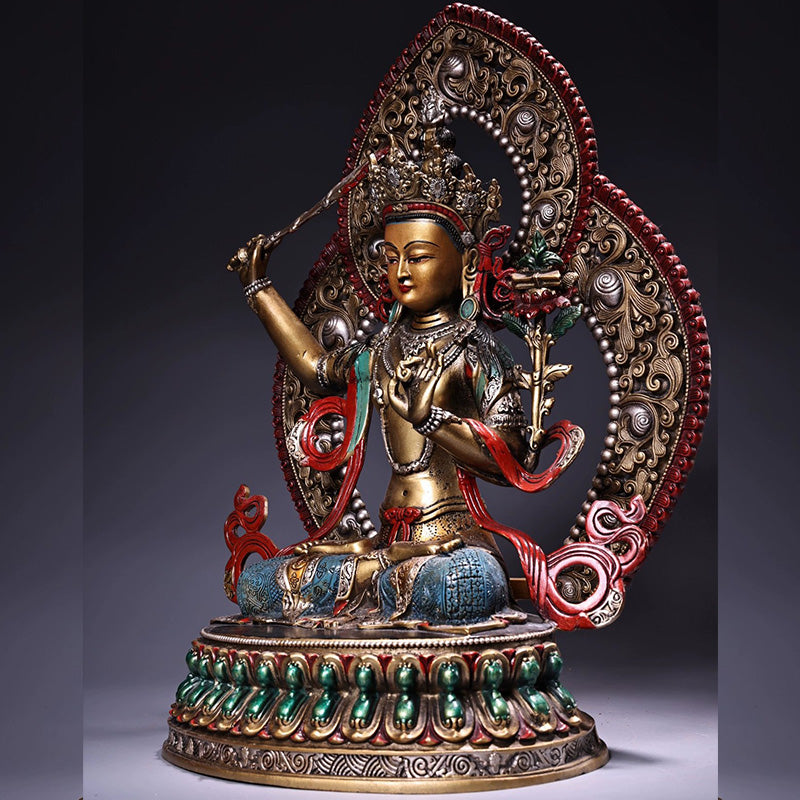 Manjushri AWAKENING Tibetan Statue for Eliminating Weakness puretibetan